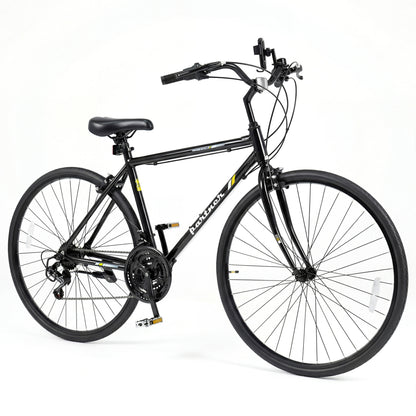700C Hybrid Bike, 18-Speed Shimano Drivetrain, Phone Holder, Black Kids Bike Black at Gallery Canada