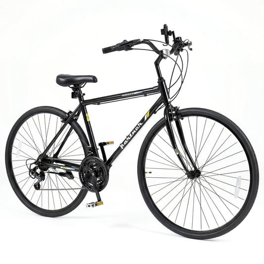 700C Hybrid Bike, 18-Speed Shimano Drivetrain, Phone Holder, Black Kids Bike Black at Gallery Canada
