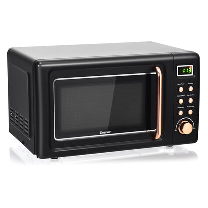 700W Retro Microwave Oven, 5 Micro Power, Auto Cooking, Golden Toaster Ovens at Gallery Canada