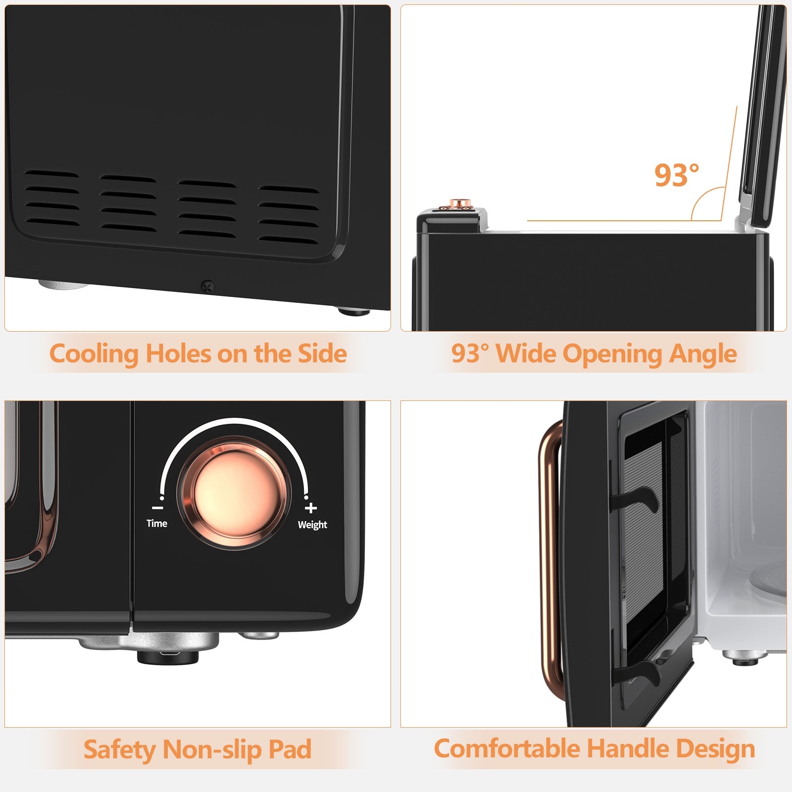 700W Retro Microwave Oven, 5 Micro Power, Auto Cooking, Golden Toaster Ovens at Gallery Canada