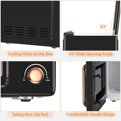 700W Retro Microwave Oven, 5 Micro Power, Auto Cooking, Golden Toaster Ovens at Gallery Canada