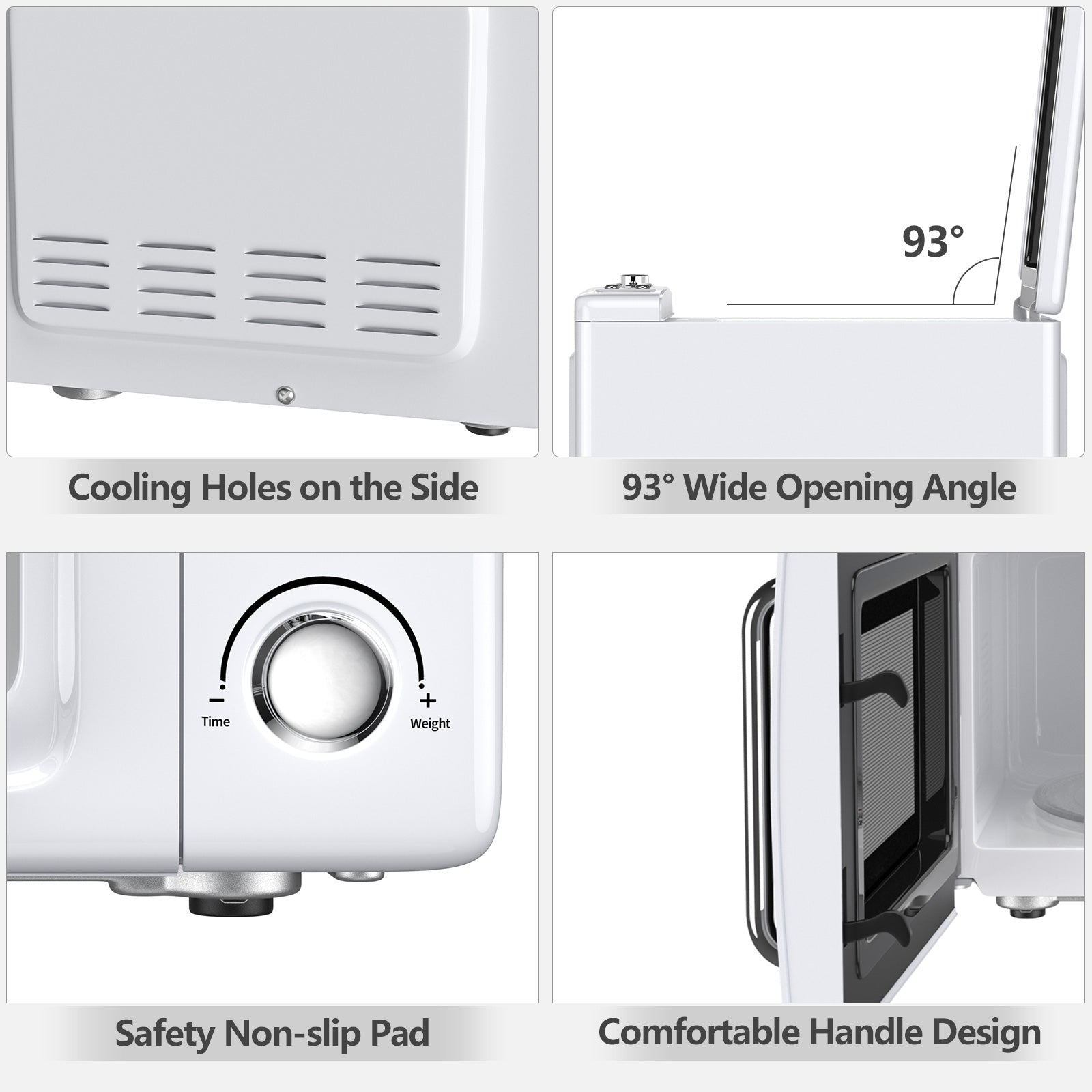 700W Retro Countertop Microwave Oven, 5 Micro Power, Auto Cooking, White Toaster Ovens at Gallery Canada