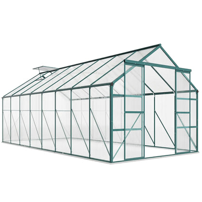 16' x 8' Aluminum Polycarbonate Greenhouse, Walk-In, Adjustable Roof Vent, Green Walk In Greenhouses at Gallery Canada