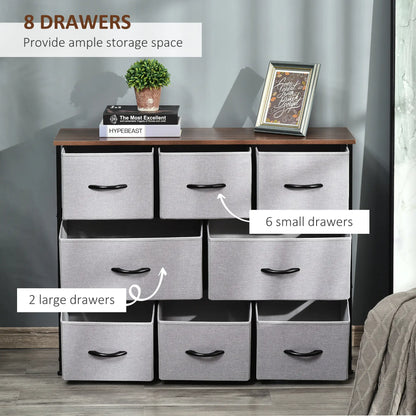 8-Drawer Dresser, 3-Tier Fabric, Steel Frame, Wooden Top, Grey Storage Cabinets at Gallery Canada