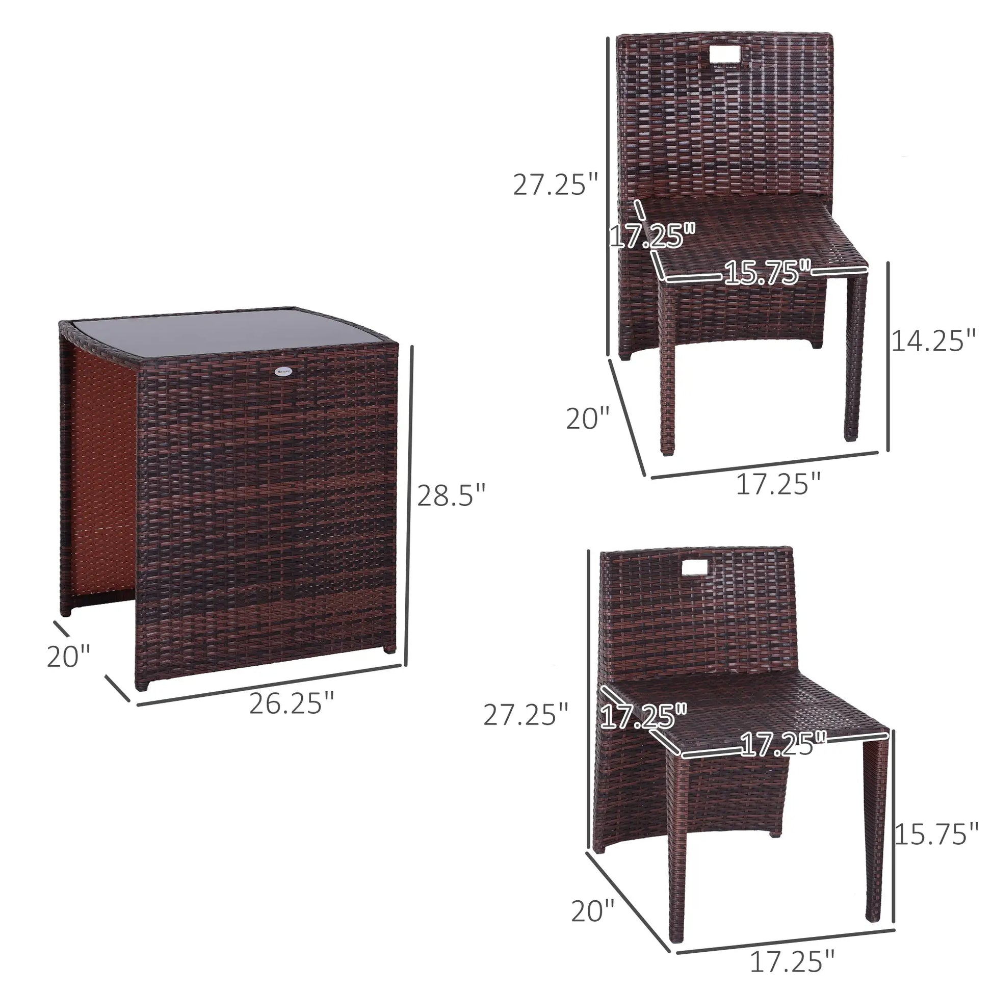 3-Piece Wicker Patio Dining Set, Removable Cushions, Glass Table, Cream White Outdoor Dining Sets at Gallery Canada