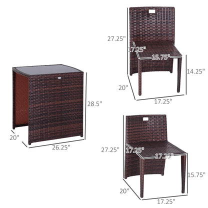 3-Piece Wicker Patio Dining Set, Removable Cushions, Glass Table, Cream White Outdoor Dining Sets at Gallery Canada