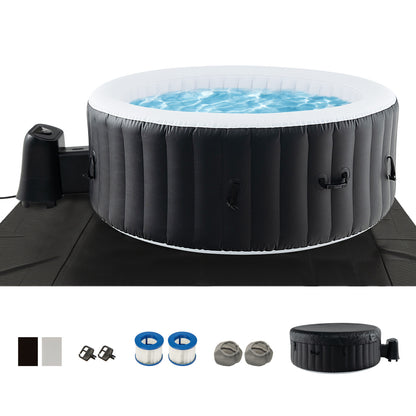 70/80 Inches Round SPA Pool Hottub with 110/130 Air Jets Electric Heater Pump-S, Black Swimming Pools at Gallery Canada