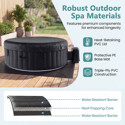 70/80 Inches Round SPA Pool Hottub with 110/130 Air Jets Electric Heater Pump-S, Black Swimming Pools at Gallery Canada