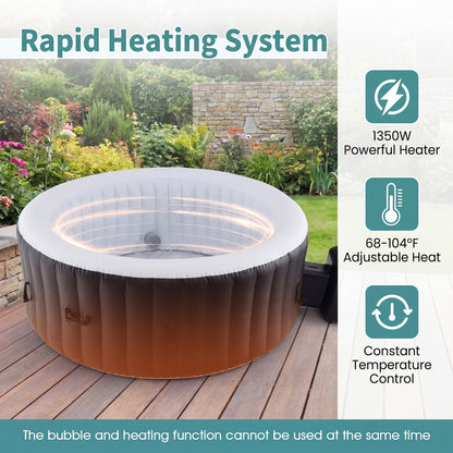 70/80 Inches Round SPA Pool Hottub with 110/130 Air Jets Electric Heater Pump-S, Black Swimming Pools at Gallery Canada