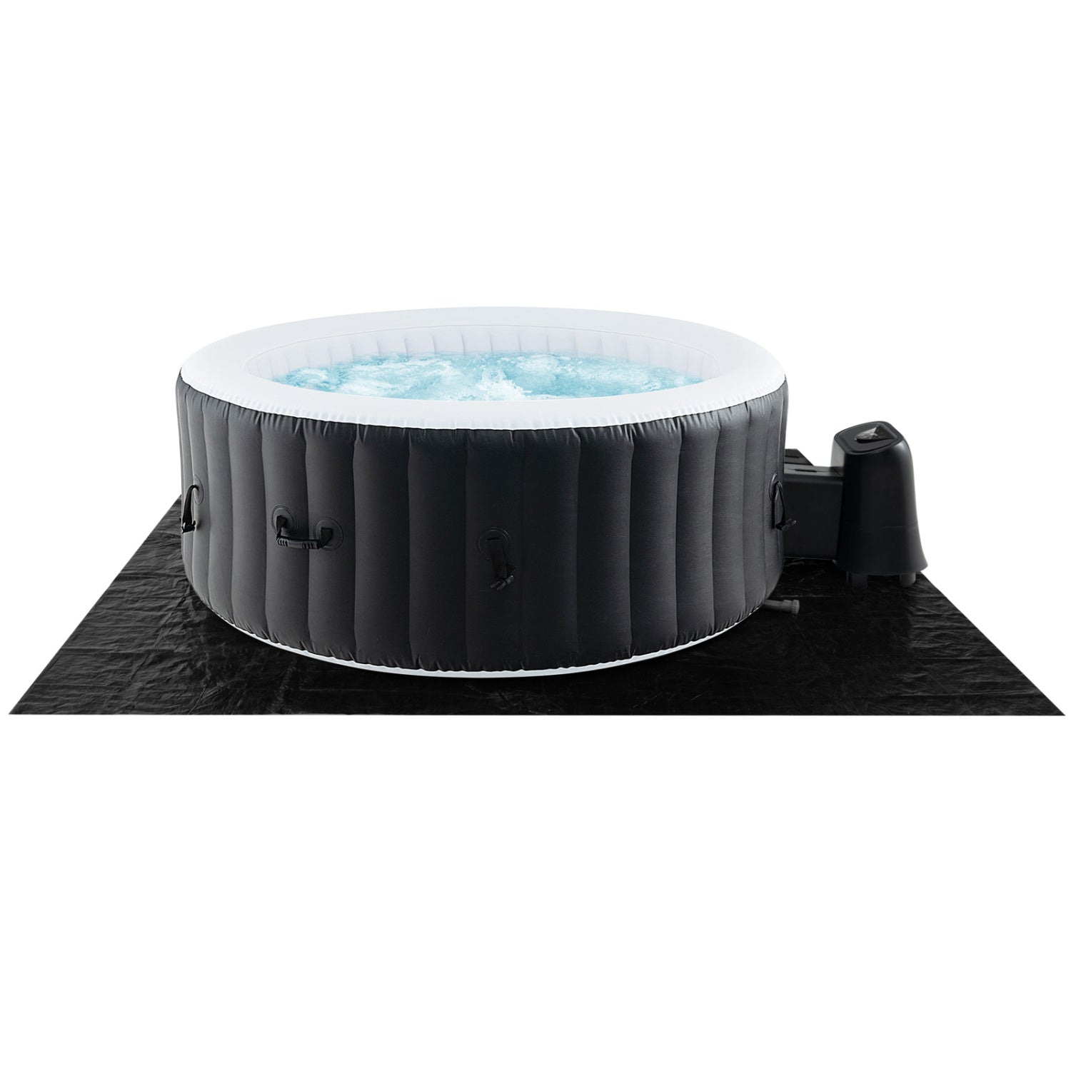 70/80 Inch Round Spa Pool Hot Tub, 110/130 Air Jets, Electric Heater Pump, Black Swimming Pools at Gallery Canada