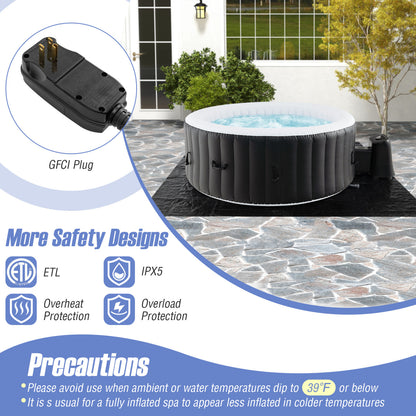 70/80 Inch Round Spa Pool Hot Tub, 110/130 Air Jets, Electric Heater Pump, Black Swimming Pools at Gallery Canada