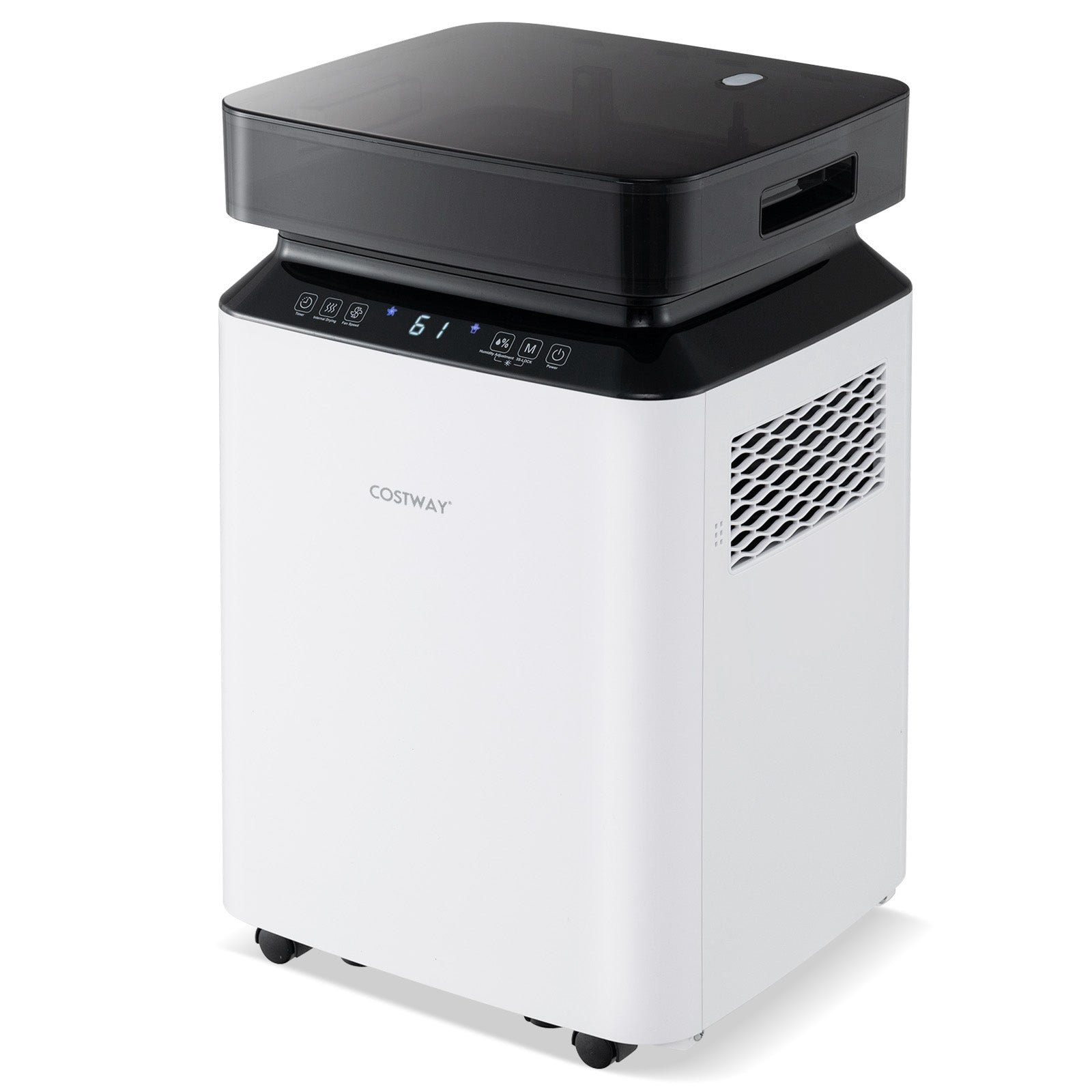 70/90 Pint Dehumidifier, 4500/6000 Sq. Ft, Continuous Auto Mode, White Dehumidifiers White at Gallery Canada