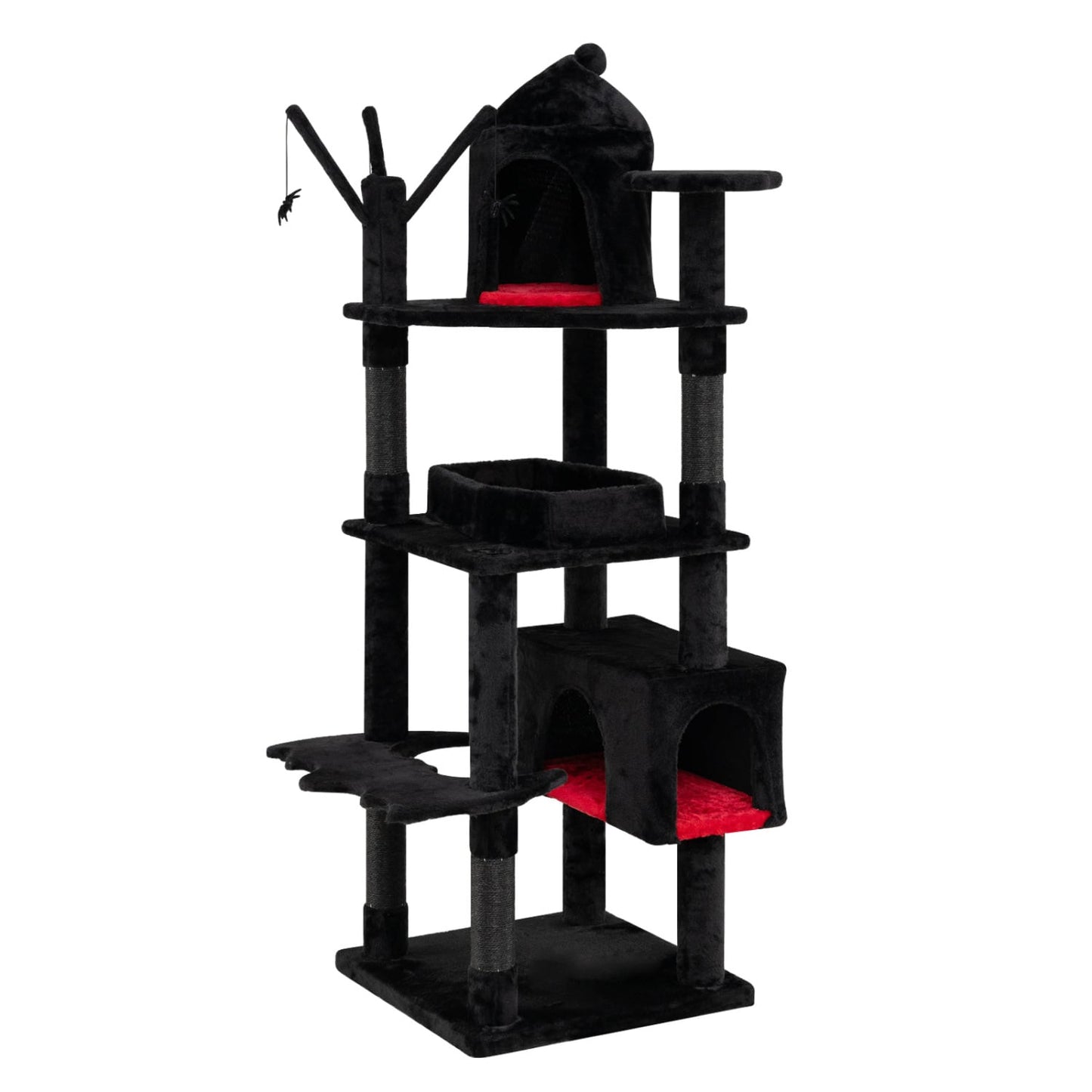 70-Inch Gothic Cat Tree For Indoor Cats With Castle And House