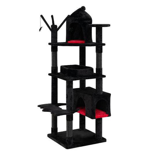 70-Inch Gothic Cat Tree For Indoor Cats With Castle And House Cat Trees Condos & Scratchers Black & Red at Gallery Canada