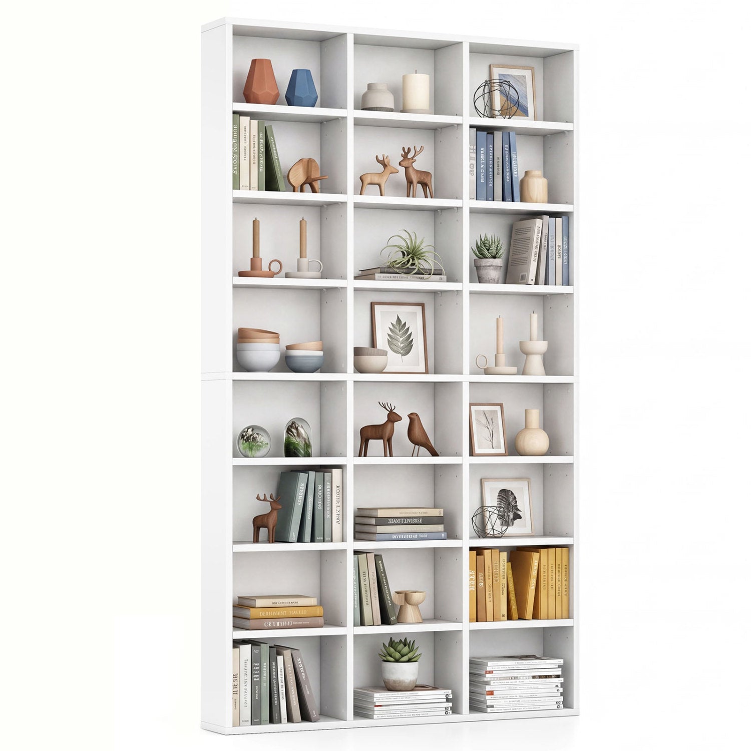70 Inch Tall Bookshelf 24 Cube Storage Organizer with Adjustable Shelves, White Bookcases at Gallery Canada