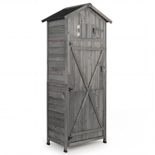 70 In Tall Garden Tool Storage Cabinet, Lockable Doors, Grey Sheds & Outdoor Storage Gray at Gallery Canada
