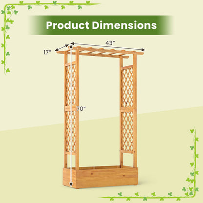 70 Inch Wooden Raised Garden Bed with Lattice Trellis, Natural Raised Garden Beds at Gallery Canada