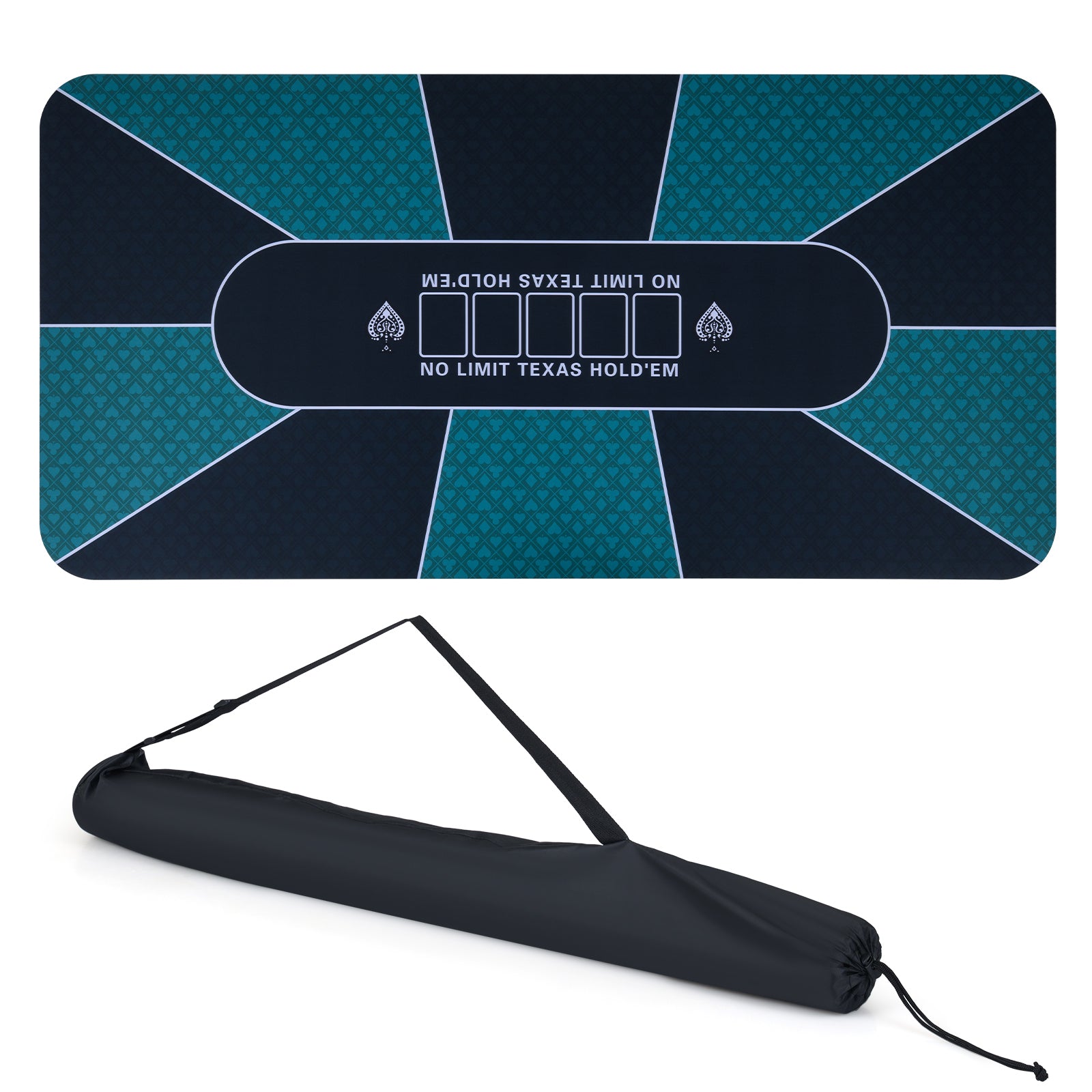 70 x 35 Inch Poker Table Top, Water-Repellent Surface, 10-Player, Green