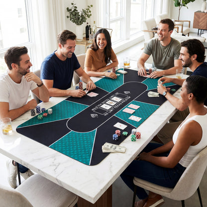 70 x 35 Inch Poker Table Top, Water-Repellent Surface, 10-Player, Green Game Room at Gallery Canada