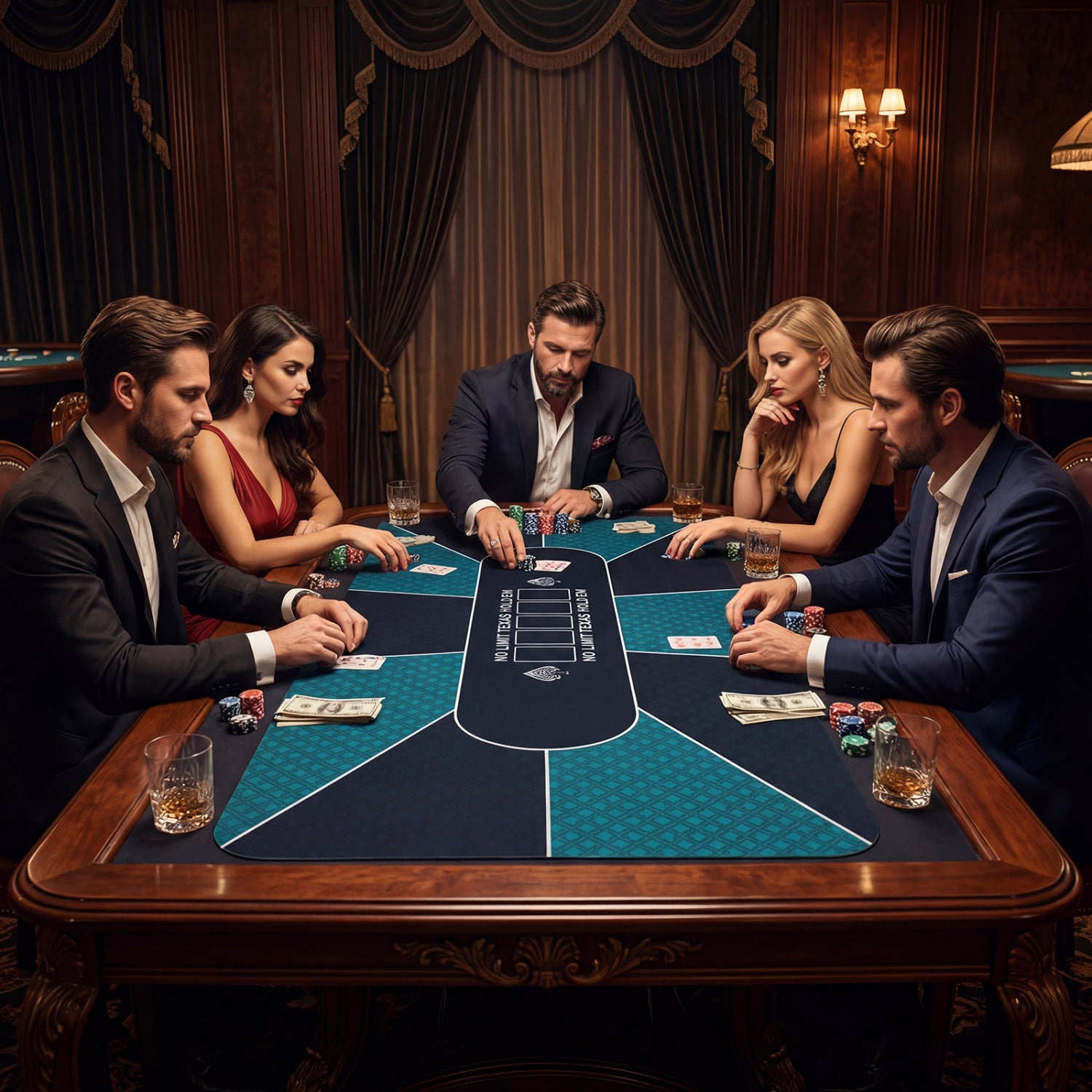70 x 35 Inch Poker Table Top, Water-Repellent Surface, 10-Player, Green Game Room at Gallery Canada
