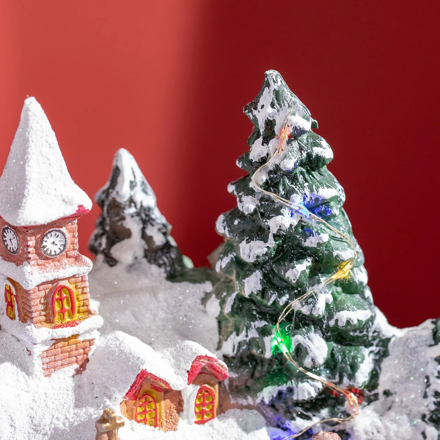 Desktop Christmas Village Houses, Rotating Train, Battery Operated, Multicolored Christmas Village Houses at Gallery Canada