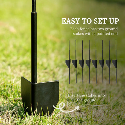 4 Pack Garden Fencing, Decorative Fence Panels, Circle, Wave, Black Garden Fences at Gallery Canada