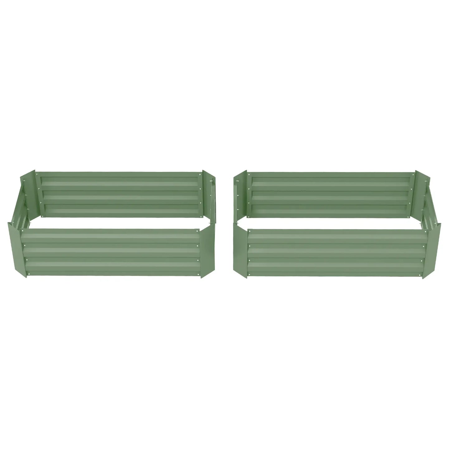 Steel Raised Garden Bed Set, 39"x20"x12", Green Galvanized Planter Boxes Green at Gallery Canada