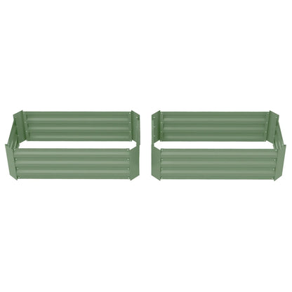 Steel Raised Garden Bed Set, 39"x20"x12", Green Galvanized Planter Boxes Green at Gallery Canada