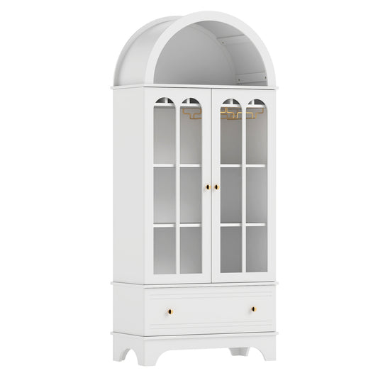 71.5 In Arched Cabinet 5-Tier, White Sideboards Cabinets & Buffets White at Gallery Canada