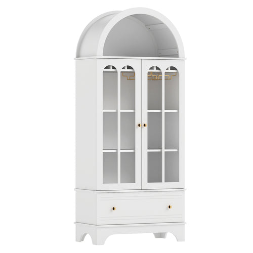 71.5 In Arched Cabinet 5-Tier, White