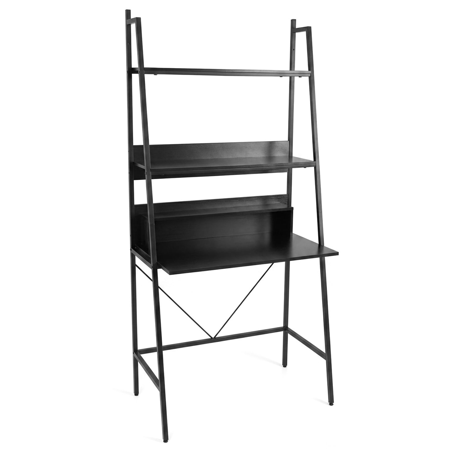 71” High Freestanding Laptop Desk with Open Shelves for Living Room Bedroom Study, Black Laptop Tables & Printer Stands at Gallery Canada