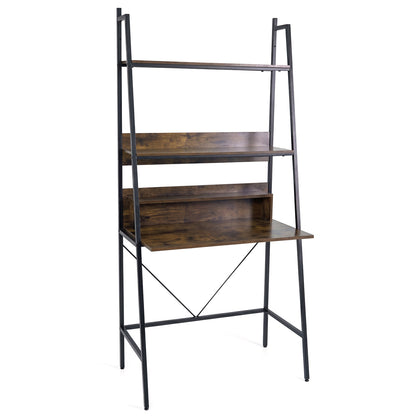 71” Freestanding Laptop Desk With Shelves, For Living Room Bedroom Study, Brown Laptop Tables & Printer Stands Brown at Gallery Canada