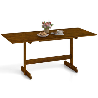 71 Inch Farmhouse Dining Table Wooden Kitchen Table for 6-8 with Rubber Wood Legs, Walnut Dining Tables at Gallery Canada