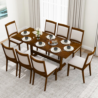 71 Inch Farmhouse Dining Table Wooden Kitchen Table for 6-8 with Rubber Wood Legs, Walnut Dining Tables at Gallery Canada