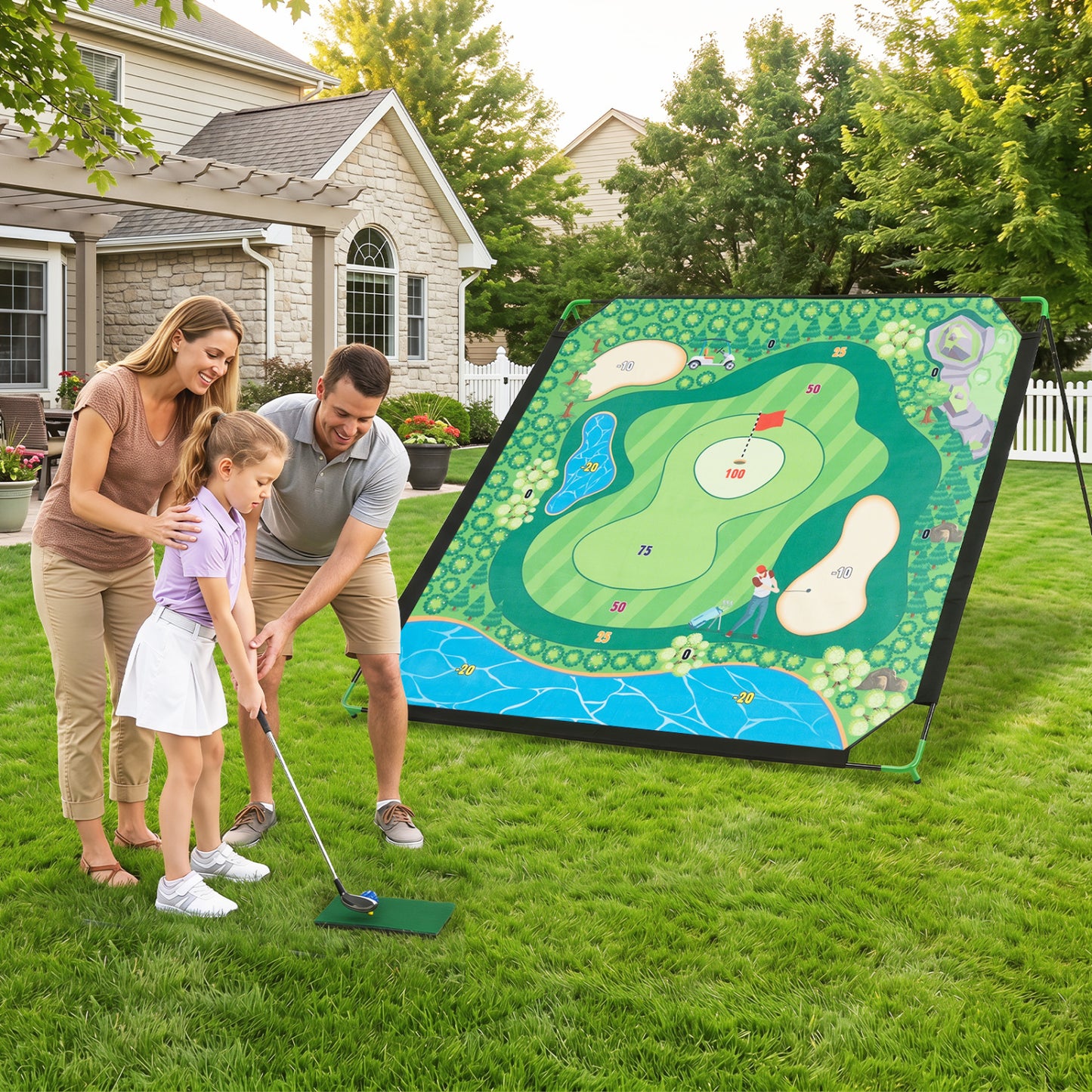 "71" Set de jeu de chipping de golf pour pratique intérieure et extérieure