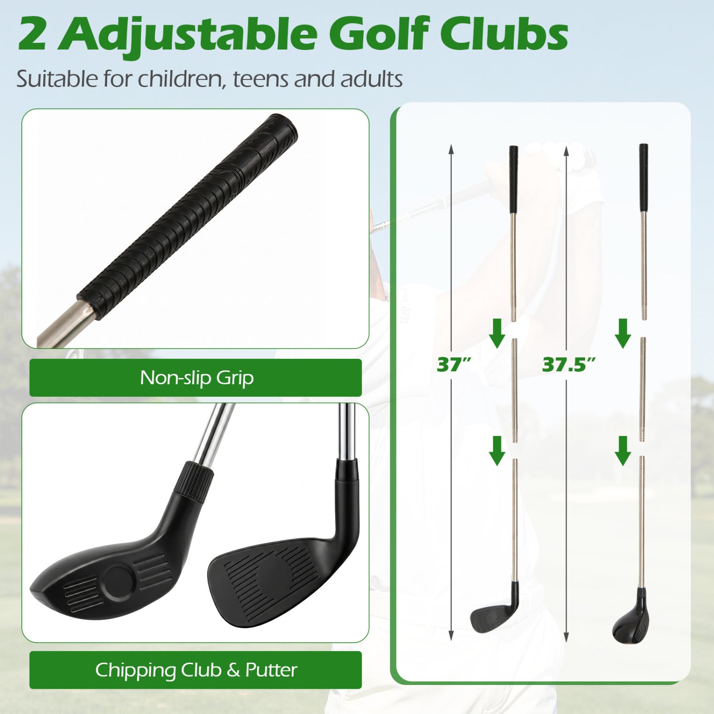 "71" Set de jeu de chipping de golf pour pratique intérieure et extérieure