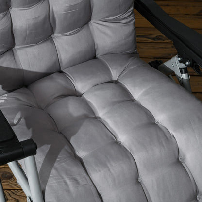 Folding Garden Chairs, Set of 2, Reclining Zero Gravity, Dark Grey Lounger Chairs at Gallery Canada