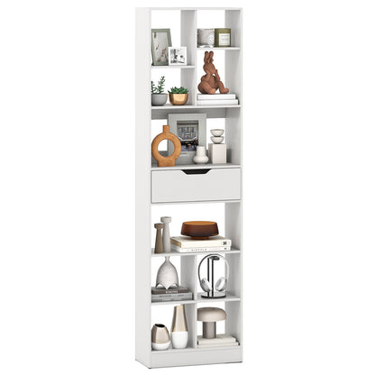 71inch Tall Freestanding Bookcase with Drawer 10-Cube Storage Organizer, White Bookcases at Gallery Canada