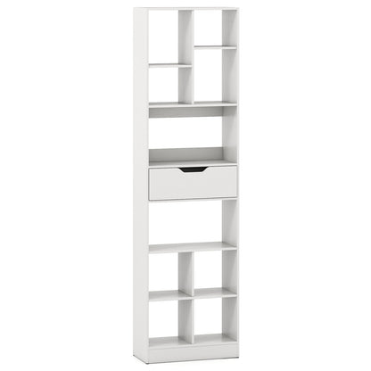 71inch Tall Freestanding Bookcase with Drawer 10-Cube Storage Organizer, White Bookcases at Gallery Canada