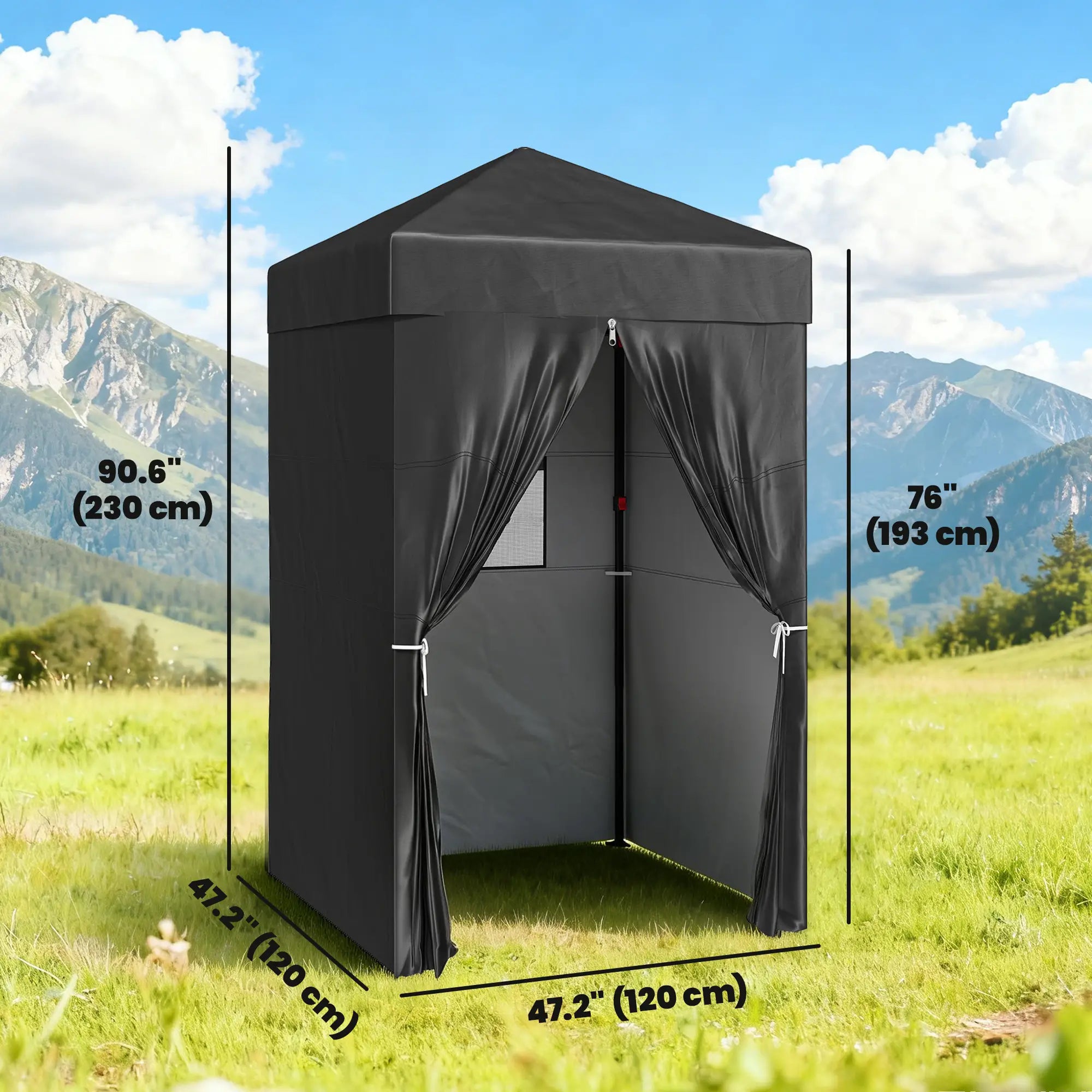 4 x 4 ft Compact Pop Up Canopy Tent, Portable Instant Privacy, Black Pop Up Canopies at Gallery Canada