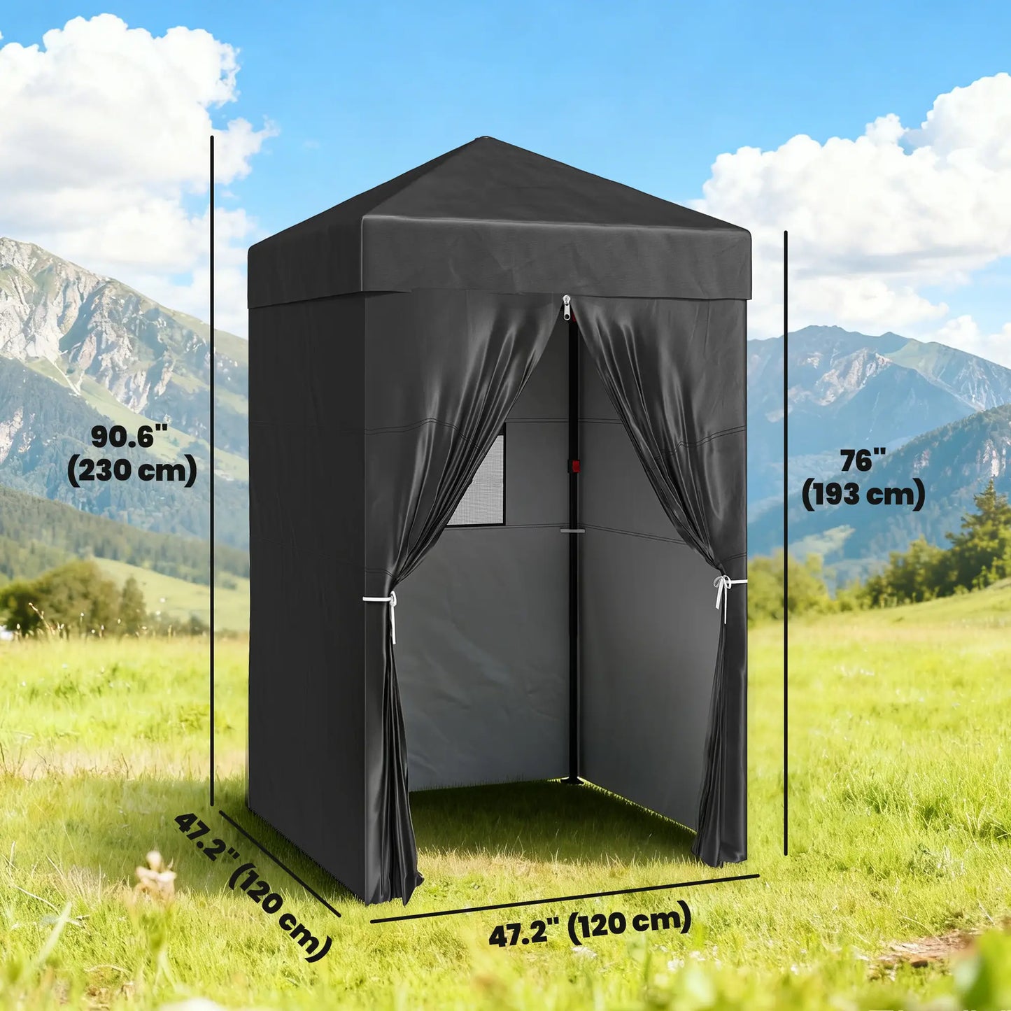 4 x 4 ft Compact Pop Up Canopy Tent, Portable Instant Privacy, Black Pop Up Canopies at Gallery Canada