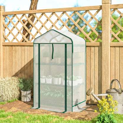 Mini Greenhouse With Screen Roof, 27.6" x 19.7" x 50", White Portable Greenhouses at Gallery Canada