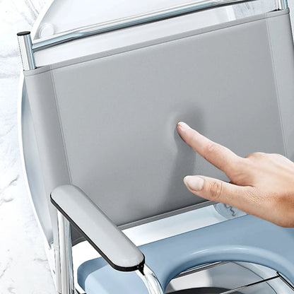 Chaise de douche roulante, chaise percée au chevet du lit, 300 livres, noir