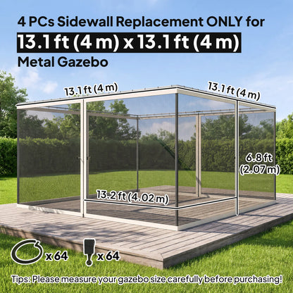 Outsunny Replacement Mosquito Netting 13' X 13', Black, Cream White Gazebos at Gallery Canada