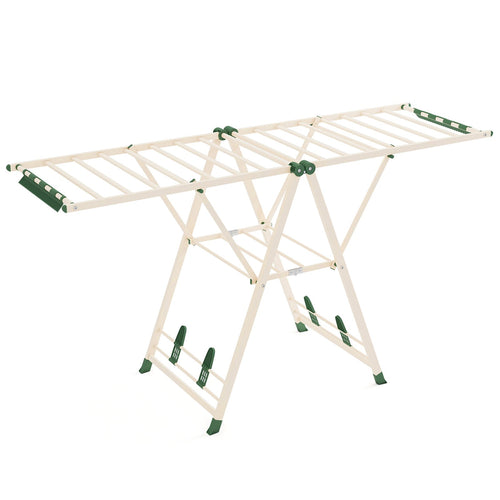 72.5 Inches Adjustable Clothes Drying Rack, Beige