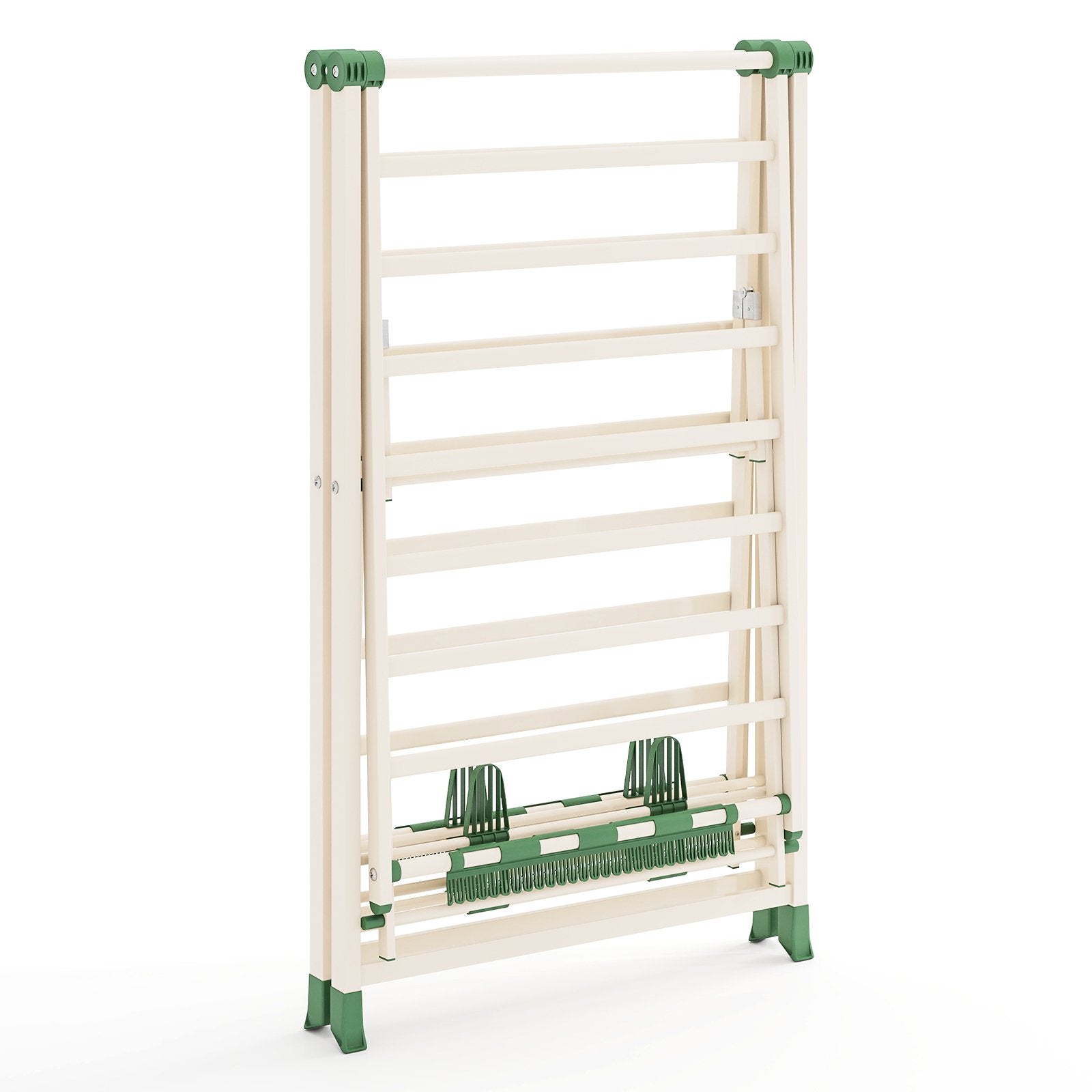 72.5 Inches Clothes Drying Rack with Height Adjustable Wings, Beige Drying Racks at Gallery Canada