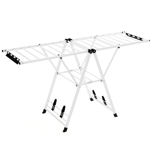 72.5 Inches Adjustable Clothes Drying Rack, White