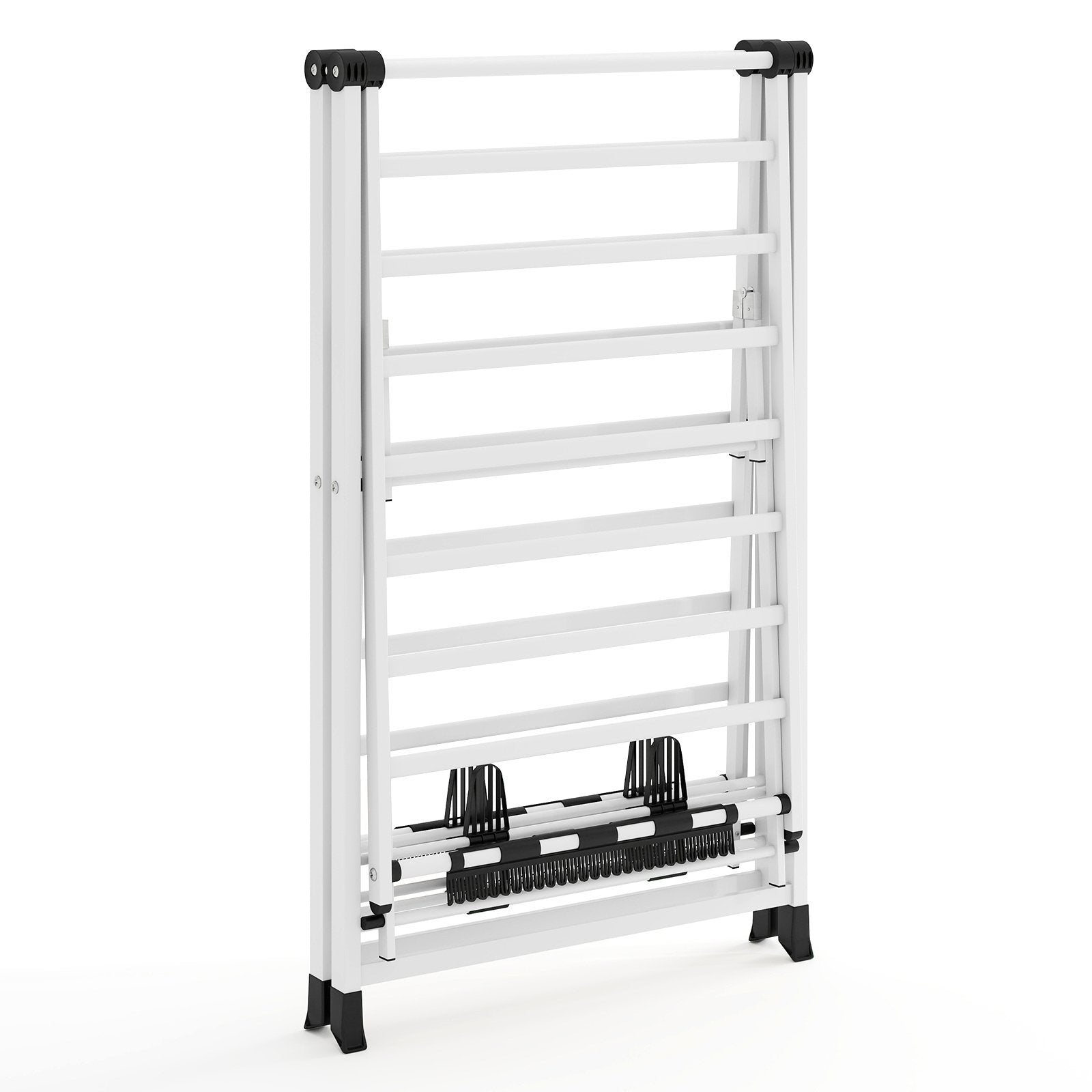 72.5 Inches Clothes Drying Rack with Height Adjustable Wings, White Drying Racks at Gallery Canada
