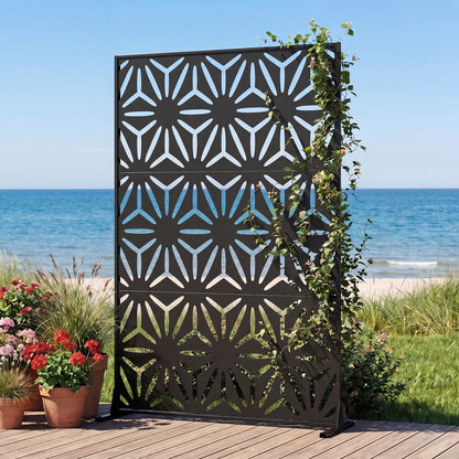 72"H x 48"W Freestanding Fence Panel with Stand and Expansion Bolts, Black Room Dividers at Gallery Canada