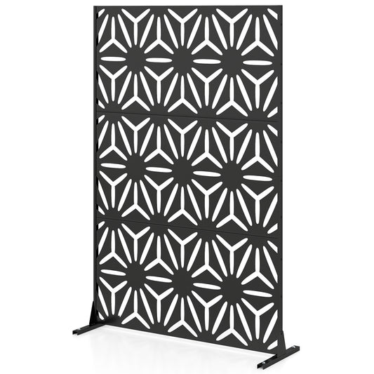 72"H x 48"W Freestanding Fence Panel with Stand and Expansion Bolts, Black Room Dividers Black at Gallery Canada